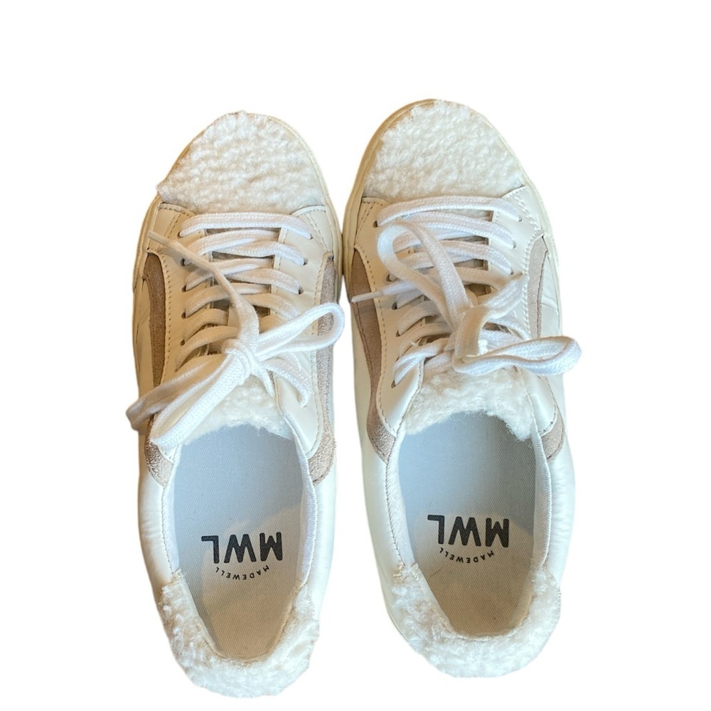 Madewell Sidewalk Low-Top Sneakers in Leather: Sherpa Edition size W5 M3.5 - Picture 7 of 9